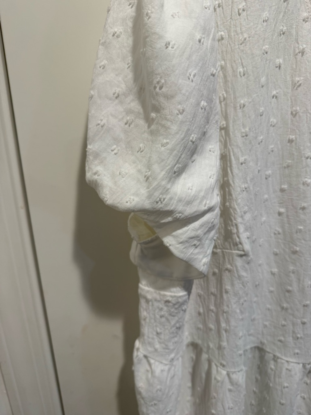 52seven White Swiss Dot Puff-Sleeve Tiered Dress - Picture 4 of 6